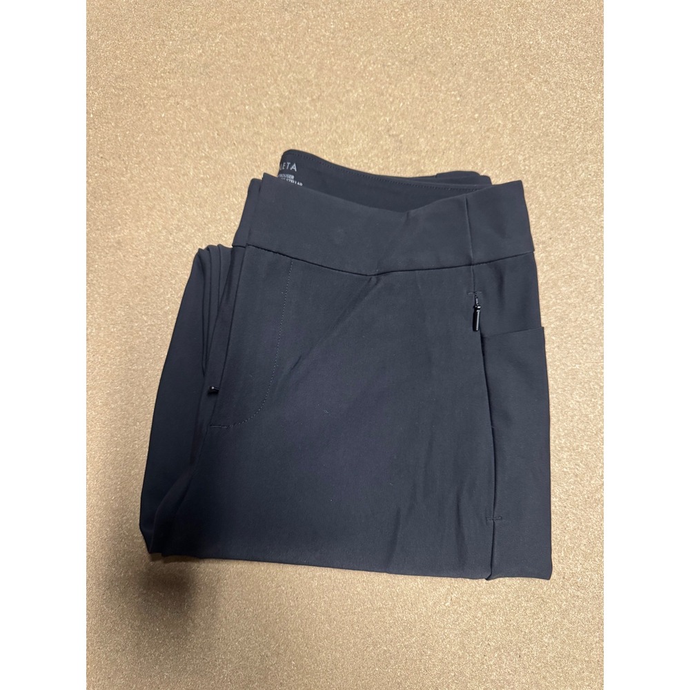 Athleta Stellar Skinny‎ Trouser Pants Black Womens Size 8 Tall Pockets Zip